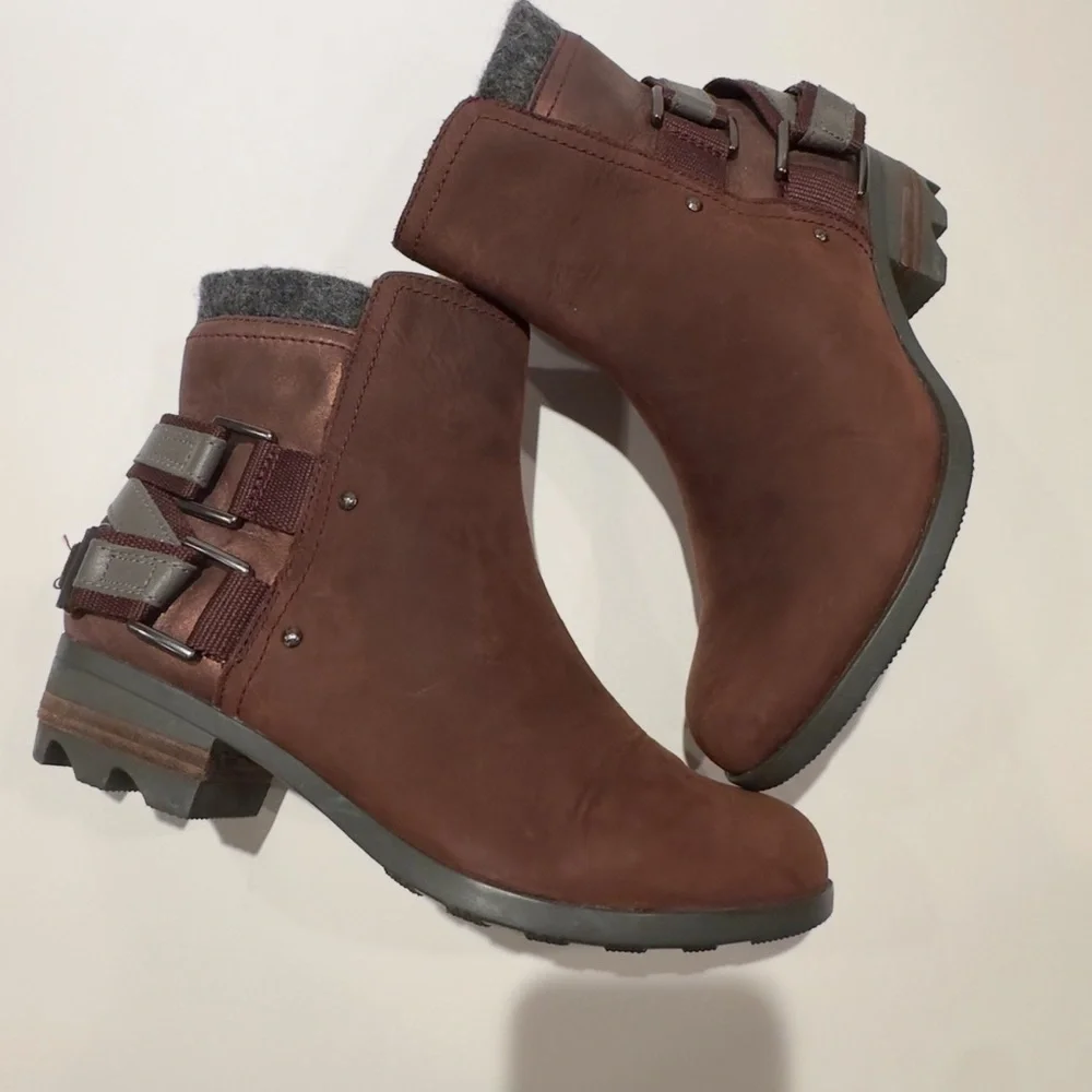 Sorel Women's Lolla Chestnut/ Rusty Red Nubuck Leather Ankle Booties - Picture 3 of 10